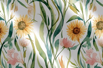 Watercolor floral pattern