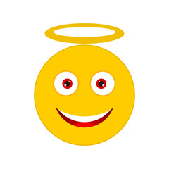 Happy smiley emoticon face icon isolated on transparent background