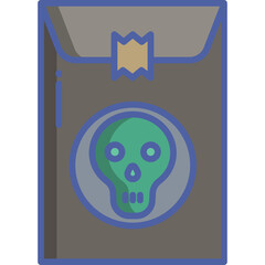Poison packet with skull and crossbones symbol isolated on transparent background for graphic design