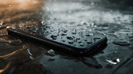 Waterproof smartphone concept captured in a dramatic still life setup