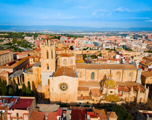 Cathedral of Tarragona aerial panoramic view