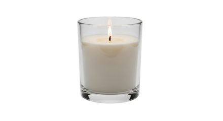 Lit scene showing candle, glass, flame in modern environment with natural lighting for modern branding and lifestyle representation