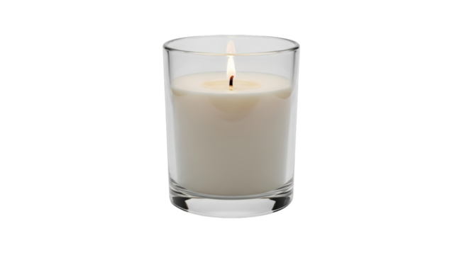 Lit scene showing candle, glass, flame in modern environment with natural lighting for modern branding and lifestyle representation