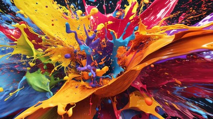 Explosion of multicolored paint powder freezes mid‑air—dramatic creative burst for festival promos, color grading plates, and energetic ad openers demanding instant attention. - Powered by Adobe
