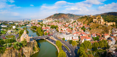 Tbilisi old town aerial panoramic view © saiko3p