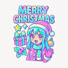Festive anime Christmas illustration