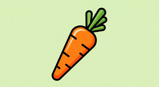 A simple and clean carrot illustration perfect for use in any design project related to food or health