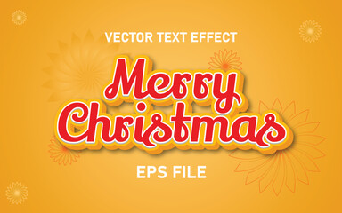 Christmas text effect with flower design background