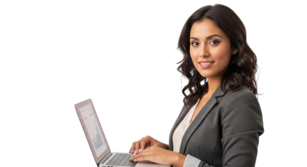 Creative concept of woman, businesswoman, professional captured from smiling perspective for digital content use