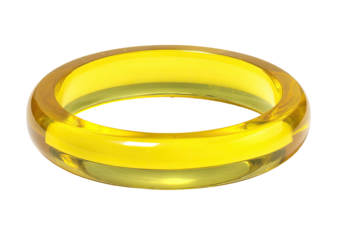 Yellow, glossy, circular ring