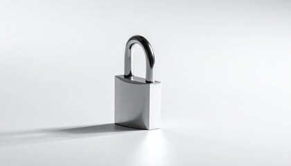 Fototapeta premium Silver padlock, simple form