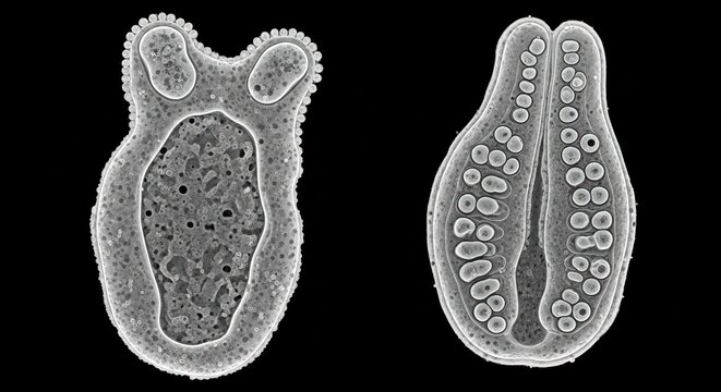Electron microscopy comparison of Plasmodium falciparum and Plasmodium knowlesi