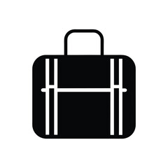 Travel bag silhouette vector icon on white background