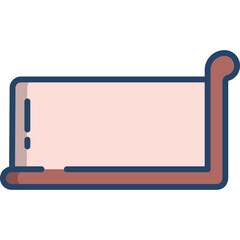 Simple icon representing a scroll or document with a brown border and a light pink center on a transparent background