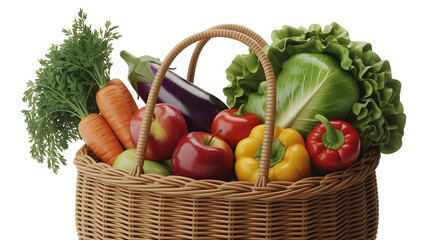 bag with fresh fruits and vegetables