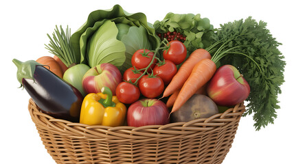 bag with fresh fruits and vegetables