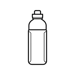 Simple outline drawing of a water bottle isolated on white background

