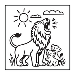 Kid-friendly animals and bold and easy coloring pages. different types of animals with some elements, and black and white coloring pages for kids.