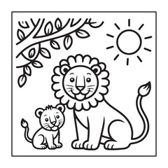 Kid-friendly animals and bold and easy coloring pages. different types of animals with some elements, and black and white coloring pages for kids.