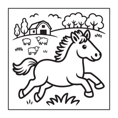 Kid-friendly animals and bold and easy coloring pages. different types of animals with some elements, and black and white coloring pages for kids.
