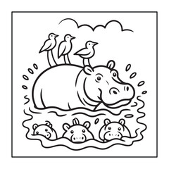 Kid-friendly animals and bold and easy coloring pages. different types of animals with some elements, and black and white coloring pages for kids.