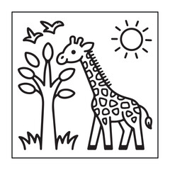 Kid-friendly animals and bold and easy coloring pages. different types of animals with some elements, and black and white coloring pages for kids.