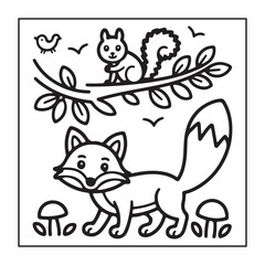 Kid-friendly animals and bold and easy coloring pages. different types of animals with some elements, and black and white coloring pages for kids.