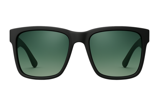 Stylish green sunglasses isolated on transparent background
