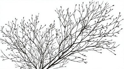 Fototapeta premium Elegant bare tree branches with delicate buds create a minimalist natural design, perfect for modern decor and seasonal themes