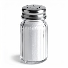 Salt shaker ribbed glass body, metal perforated cap