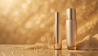 Luxurious Golden Elegance — The Perfect Background for Premium Cosmetic Branding