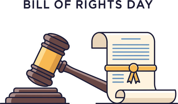 Gavel and document for bill of rights day