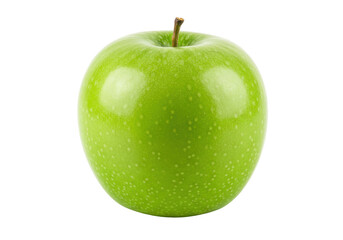 Isolated Granny Smith apple with stem, a popular and healthy fruit for eating and baking