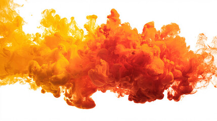 Fototapeta premium Abstract orange to red gradient vapor isolated on white background