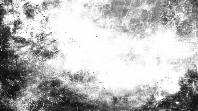 Abstract grunge texture with dark edges and bright center, distressed overlay effect isolated on transparent background