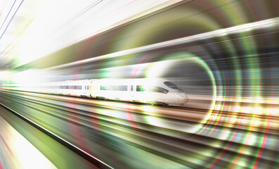 High-speed train of China railway from Luoyang in Beijing, China