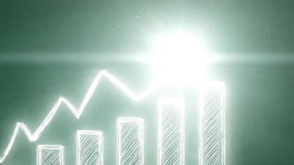 Green chalkboard with hand drawn ascending chart and arrow, representing growth and success, for business presentation and finance. Price increase, good investment. - Powered by Adobe