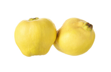 Fresh ripe quince fruits isolated on white