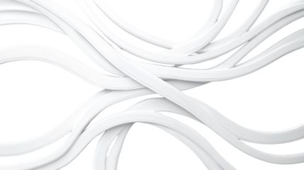 Abstract White Road Network on Transparent Background