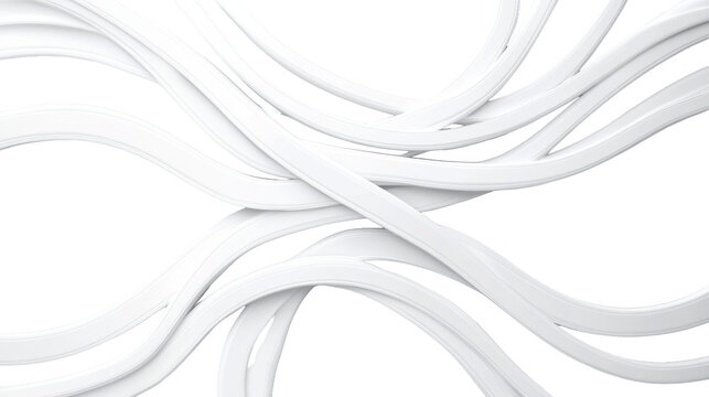 Abstract White Road Network on Transparent Background