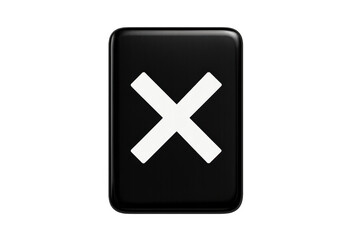 Fototapeta premium Black x button icon representing close, delete, wrong, incorrect, or cancel on applications and websites, transparent background