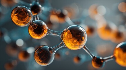 Visualization of a Molecular Structure with Spherical Components in Golden Hue