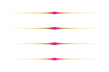 Gradient Glow Line Dividers Set - Orange to Pink Vector Illustration on Transparent Background