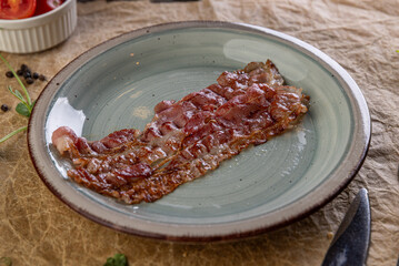Crispy bacon slice