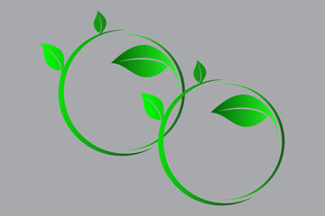 Green Eco Leaf Circle Design