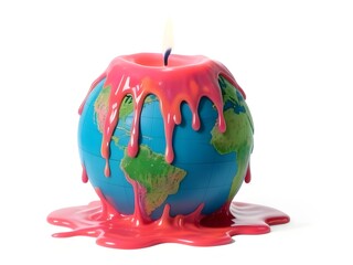 Melting Earth Candle – Symbol of Global Warming and Climate Change.