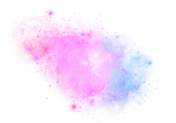 Colorful Explosion of Powder Paint on Transparent Background. Nebula Galaxy