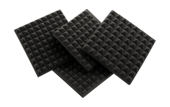 Noise-cancelling foam panels for home studios to reduce echo and enhance sound quality.