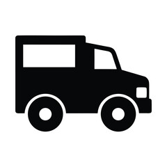 Black and white truck vector illustration for transportation and delivery services design concept