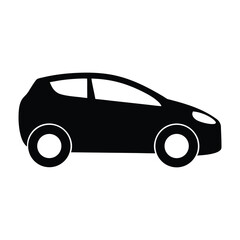 Black car vehicle automobile transportation hatchback auto automotive design silhouette icon vector graphic
